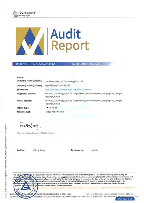 TÜV Rheinland (TÜV) Audit Certification.